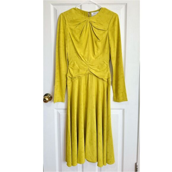 Prabal Gurung Worn on TV Jacquard Twist Front Crew Neck Midi Length Dress Size 0 - Picture 1 of 13